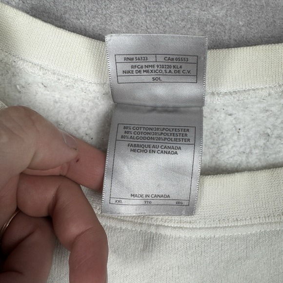 Canada Basketball Sweatshirt Mens 2XL White Vtg Y2K Nike Spell Out Crewneck Gym - Picture 4 of 9